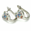 Argolla Huggie 02.186.0192.12 Plata Rodinada, Diseño de Corazón, con Multicolor Micro Pave, Pulido, Rodinado