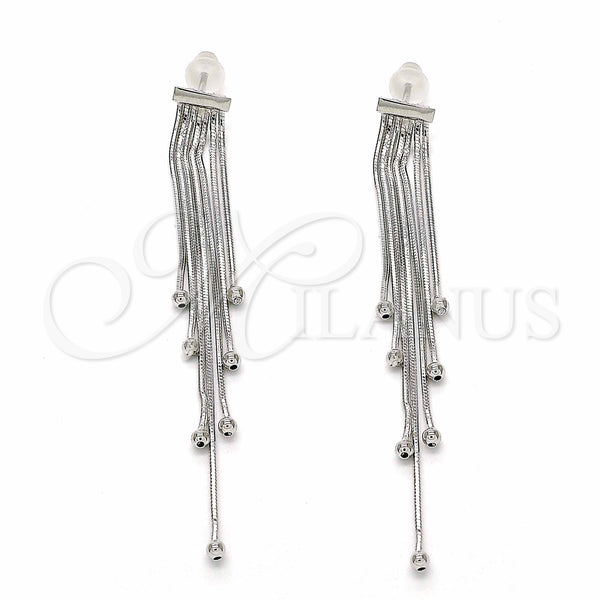 Arete Largo 02.285.0101 Plata Rodinada, Pulido, Rodinado