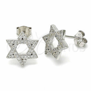 Arete Dormilona 02.367.0006 Plata Rodinada, con Zirconia Cubica Blanca, Pulido, Rodinado