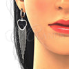 Argolla Huggie 02.367.0018.10 Plata Rodinada, Diseño de Corazón, Pulido, Rodinado