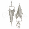 Argolla Huggie 02.367.0018.10 Plata Rodinada, Diseño de Corazón, Pulido, Rodinado