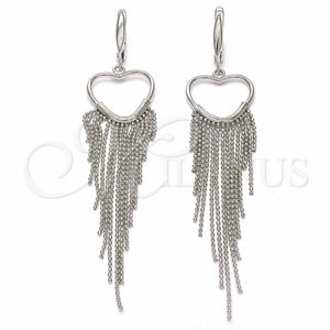 Argolla Huggie 02.367.0018.10 Plata Rodinada, Diseño de Corazón, Pulido, Rodinado