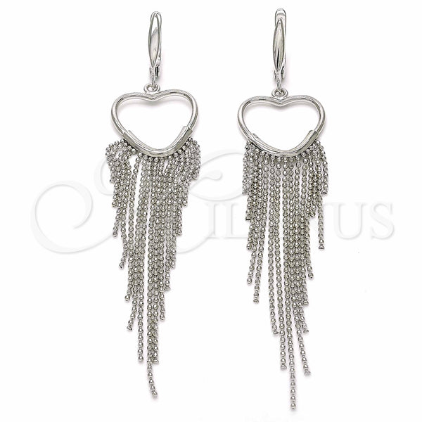 Argolla Huggie 02.367.0018.10 Plata Rodinada, Diseño de Corazón, Pulido, Rodinado