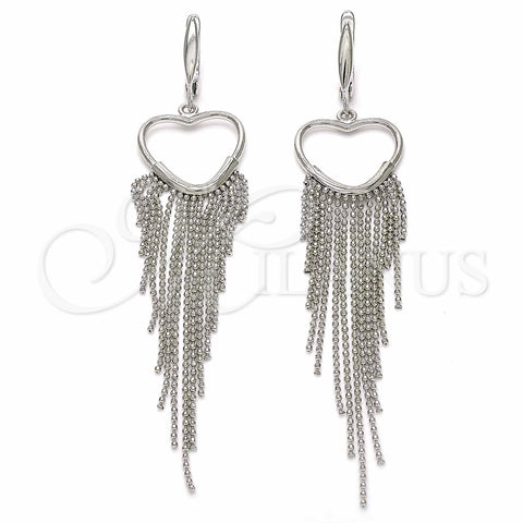 Argolla Huggie 02.367.0018.10 Plata Rodinada, Diseño de Corazón, Pulido, Rodinado