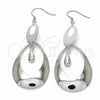 Arete Dormilona 02.367.0021 Plata Rodinada, Diseño de Gota, Pulido, Rodinado