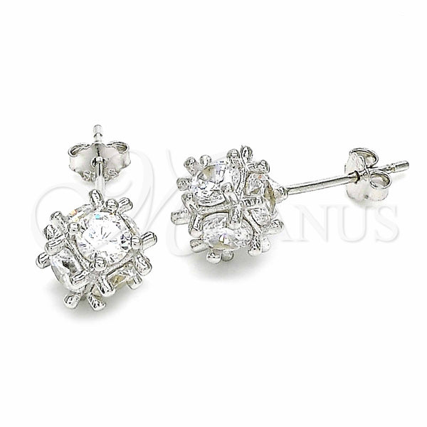 Arete Dormilona 02.367.0022 Plata Rodinada, con Zirconia Cubica Blanca, Pulido, Rodinado