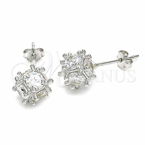 Arete Dormilona 02.367.0022 Plata Rodinada, con Zirconia Cubica Blanca, Pulido, Rodinado