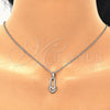 Collares con Dije 04.290.0001.18 Plata Rodinada, Diseño de Casa, con Zirconia Cubica Blanca, Pulido, Rodinado (Grosor 02 MM, 18 Pulgadas de Largo)