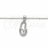 Collares con Dije 04.290.0001.18 Plata Rodinada, Diseño de Casa, con Zirconia Cubica Blanca, Pulido, Rodinado (Grosor 02 MM, 18 Pulgadas de Largo)