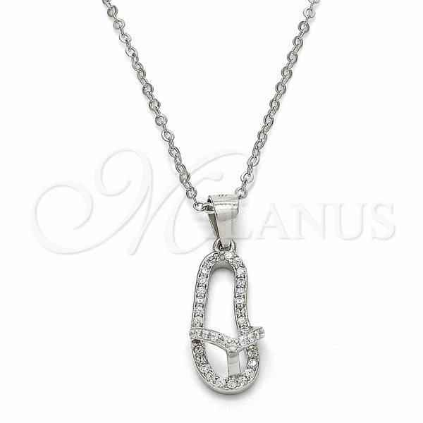 Collares con Dije 04.290.0001.18 Plata Rodinada, Diseño de Casa, con Zirconia Cubica Blanca, Pulido, Rodinado (Grosor 02 MM, 18 Pulgadas de Largo)