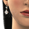 Arete Colgante 02.351.0040 Oro Laminado, Diseño de Trébol de Cuatro Hojas, Pulido, Tres Tonos