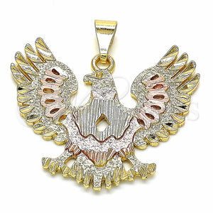 Dije Religioso 05.351.0047 Oro Laminado, Diseño de Águila, Pulido, Tres Tonos