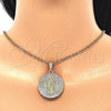 Dije Religioso 05.351.0045 Oro Laminado, Diseño de Guadalupe, Diamantado, Tres Tonos