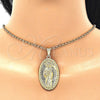 Dije Religioso 05.351.0052 Oro Laminado, Diseño de Santa Muerte, Pulido, Tono Dorado