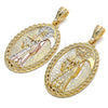 Dije Religioso 05.351.0052 Oro Laminado, Diseño de Santa Muerte, Pulido, Tono Dorado