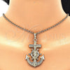 Dije Religioso 05.351.0057 Oro Laminado, Diseño de Ancla y Guadalupe, con Blanca Cristal, Pulido, Tono Dorado