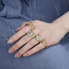 Anillo Multi Piedra 01.351.0005.09 Oro Laminado, Diseño de Elefante, con Blanca and Granate Cristal, Pulido, Tono Dorado (Size 9)
