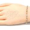 Rosario de Pulsera 03.351.0068.08 Oro Laminado, Diamantado, Tres Tonos