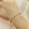 Rosario de Pulsera 03.351.0068.08 Oro Laminado, Diamantado, Tres Tonos