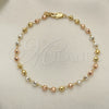 Rosario de Pulsera 03.351.0068.08 Oro Laminado, Diamantado, Tres Tonos