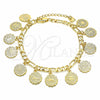 Pulsera de Dije 03.351.0069.08 Oro Laminado, Pulido, Tono Dorado (04 MM Thickness, 8 Inches Length)