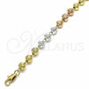 Rosario de Pulsera 03.351.0070.07 Oro Laminado, Diamantado, Tres Tonos
