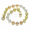 Rosario de Pulsera 03.351.0070.07 Oro Laminado, Diamantado, Tres Tonos