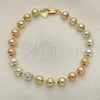 Rosario de Pulsera 03.351.0070.07 Oro Laminado, Diamantado, Tres Tonos