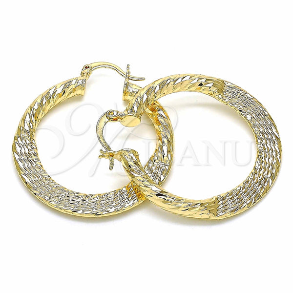Argolla Mediana 02.170.0289.35 Oro Laminado, Diseño de Hueco, Diamantado, Tono Dorado