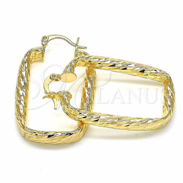 Argolla Pequeña 02.170.0292.25 Oro Laminado, Diseño de Hueco, Diamantado, Tono Dorado