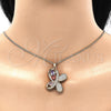Collares con Dije 04.323.0012.20 Oro Laminado, Diseño de Mariposa, con Multicolor Zirconia Cubica and Blanca Micro Pave, Pulido, Tono Dorado (02 MM Thickness, 20 Inches Length)