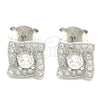 Arete Dormilona 02.369.0010 Plata Rodinada, con Zirconia Cubica Blanca, Pulido, Rodinado