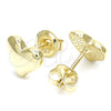 Arete Dormilona 02.369.0019.1 Plata Rodinada, Diseño de Corazón, Pulido, Tono Dorado
