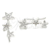 Arete Dormilona 02.369.0031 Plata Rodinada, Diseño de Estrella, con Micro Pave Blanca, Pulido, Rodinado