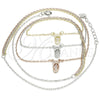 Collares con Dije 04.369.0001.18 Plata Rodinada, Diseño de Zapato, con Zirconia Cubica Blanca, Pulido, Tres Tonos (Grosor 01 MM, 18 Pulgadas de Largo)