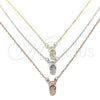 Collares con Dije 04.369.0001.18 Plata Rodinada, Diseño de Zapato, con Zirconia Cubica Blanca, Pulido, Tres Tonos (Grosor 01 MM, 18 Pulgadas de Largo)