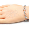 Pulsera Elegante 03.369.0001.07 Plata Rodinada, Diseño de Mano de Dios, con Zirconia Cubica Blanca, Pulido, Rodinado (Grosor 05 MM, 7 Pulgadas de Largo)