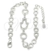 Pulsera Elegante 03.369.0001.07 Plata Rodinada, Diseño de Mano de Dios, con Zirconia Cubica Blanca, Pulido, Rodinado (Grosor 05 MM, 7 Pulgadas de Largo)