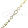 Pulsera Elegante 03.369.0001.2.07 Plata Rodinada, Diseño de Mano de Dios, con Zirconia Cubica Blanca, Pulido, Tono Dorado (Grosor 05 MM, 7 Pulgadas de Largo)