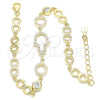 Pulsera Elegante 03.369.0001.2.07 Plata Rodinada, Diseño de Mano de Dios, con Zirconia Cubica Blanca, Pulido, Tono Dorado (Grosor 05 MM, 7 Pulgadas de Largo)