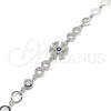 Pulsera Elegante 03.369.0003.07 Plata Rodinada, con Zirconia Cubica Zafiro Azul y Blanca, Pulido, Rodinado (Grosor 06 MM, 7 Pulgadas de Largo)