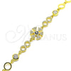 Pulsera Elegante 03.369.0003.2.07 Plata Rodinada, con Zirconia Cubica Zafiro Azul y Blanca, Pulido, Tono Dorado (Grosor 06 MM, 7 Pulgadas de Largo)