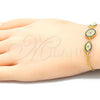 Pulsera Elegante 03.369.0007.2.10 Plata Rodinada, con Zirconia Cubica Zafiro Azul y Blanca, Pulido, Tono Dorado (Grosor 01 MM, 10 Pulgadas de Largo)