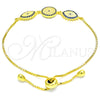 Pulsera Elegante 03.369.0007.2.10 Plata Rodinada, con Zirconia Cubica Zafiro Azul y Blanca, Pulido, Tono Dorado (Grosor 01 MM, 10 Pulgadas de Largo)