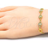 Pulsera Elegante 03.369.0008.2.10 Plata Rodinada, con Zirconia Cubica Zafiro Azul y Blanca, Pulido, Tono Dorado (Grosor 01 MM, 10 Pulgadas de Largo)