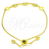 Pulsera Elegante 03.369.0008.2.10 Plata Rodinada, con Zirconia Cubica Zafiro Azul y Blanca, Pulido, Tono Dorado (Grosor 01 MM, 10 Pulgadas de Largo)