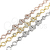 Pulsera Elegante 03.369.0009.1.07 Plata Rodinada, Diseño de Corazón y Candado, con Zirconia Cubica Blanca, Pulido, Tono Rosado (Grosor 06 MM, 7 Pulgadas de Largo)