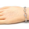Pulsera Elegante 03.369.0011.07 Plata Rodinada, Diseño de Mano de Dios, con Zirconia Cubica Blanca, Pulido, Rodinado (Grosor 05 MM, 7 Pulgadas de Largo)