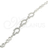 Pulsera Elegante 03.369.0011.07 Plata Rodinada, Diseño de Mano de Dios, con Zirconia Cubica Blanca, Pulido, Rodinado (Grosor 05 MM, 7 Pulgadas de Largo)