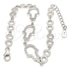 Pulsera Elegante 03.369.0011.07 Plata Rodinada, Diseño de Mano de Dios, con Zirconia Cubica Blanca, Pulido, Rodinado (Grosor 05 MM, 7 Pulgadas de Largo)